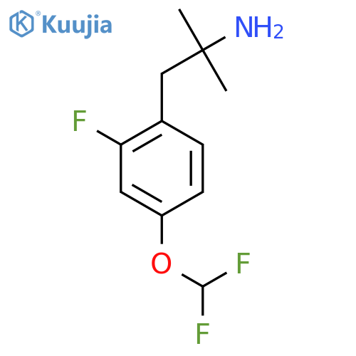 1-4-(difluoromethoxy)-2-fluorophenyl-2-methylpropan-2-amine structure