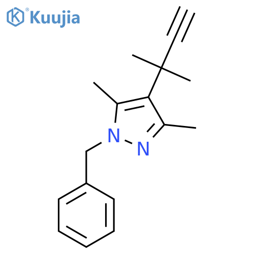 1-benzyl-3,5-dimethyl-4-(2-methylbut-3-yn-2-yl)-1H-pyrazole structure