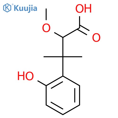 3-(2-hydroxyphenyl)-2-methoxy-3-methylbutanoic acid structure
