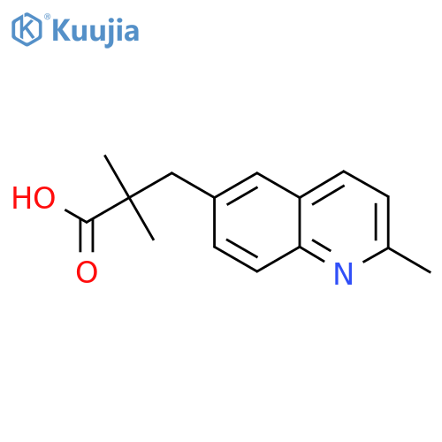 2,2-dimethyl-3-(2-methylquinolin-6-yl)propanoic acid structure