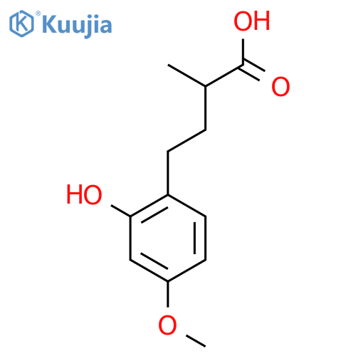 4-(2-hydroxy-4-methoxyphenyl)-2-methylbutanoic acid structure