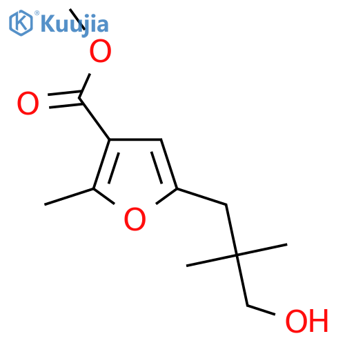 methyl 5-(3-hydroxy-2,2-dimethylpropyl)-2-methylfuran-3-carboxylate structure