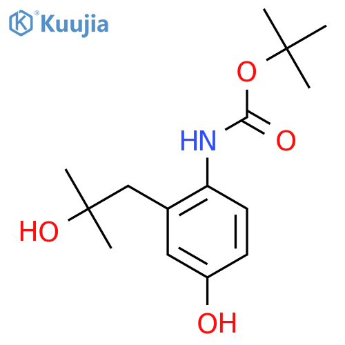 tert-butyl N-4-hydroxy-2-(2-hydroxy-2-methylpropyl)phenylcarbamate structure