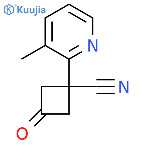 1-(3-methylpyridin-2-yl)-3-oxocyclobutane-1-carbonitrile structure