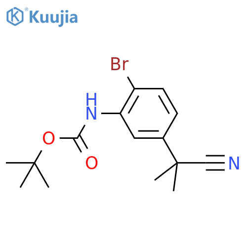 tert-butyl N-2-bromo-5-(1-cyano-1-methylethyl)phenylcarbamate structure