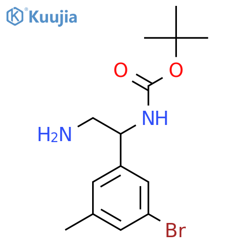 tert-butyl N-2-amino-1-(3-bromo-5-methylphenyl)ethylcarbamate structure