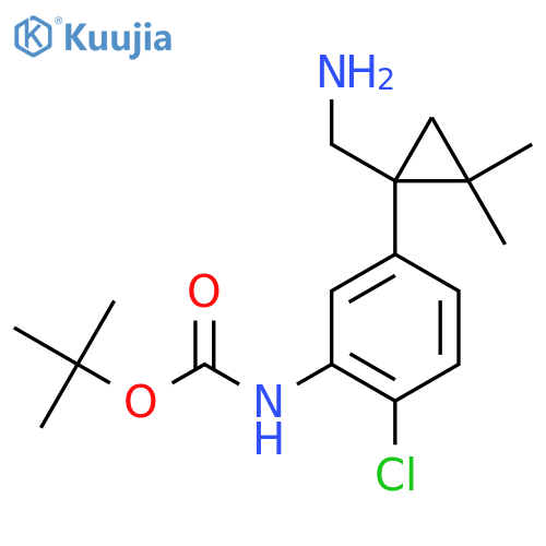 tert-butyl N-{5-1-(aminomethyl)-2,2-dimethylcyclopropyl-2-chlorophenyl}carbamate structure