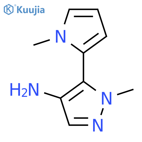 1-methyl-5-(1-methyl-1H-pyrrol-2-yl)-1H-pyrazol-4-amine structure