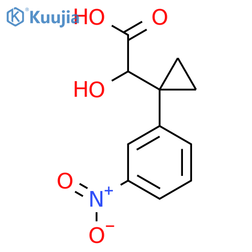 2-hydroxy-2-1-(3-nitrophenyl)cyclopropylacetic acid structure