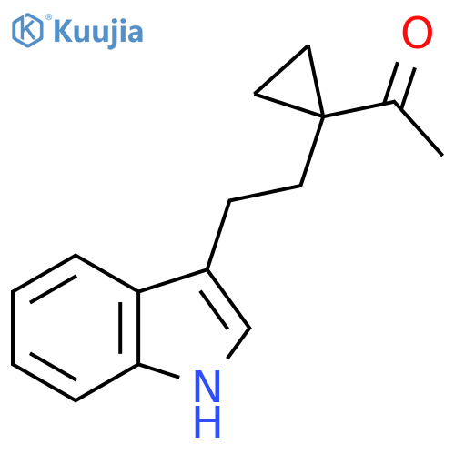 1-{1-2-(1H-indol-3-yl)ethylcyclopropyl}ethan-1-one structure