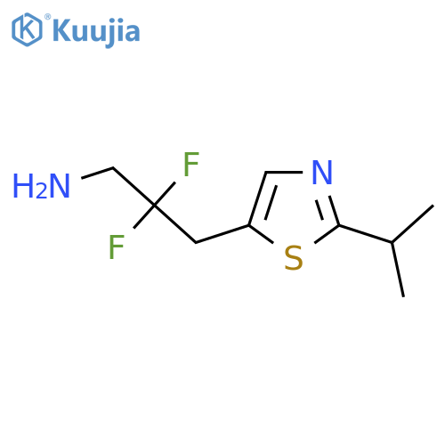 2,2-difluoro-3-2-(propan-2-yl)-1,3-thiazol-5-ylpropan-1-amine structure