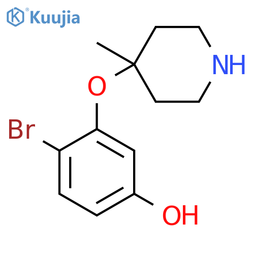 4-bromo-3-(4-methylpiperidin-4-yl)oxyphenol structure