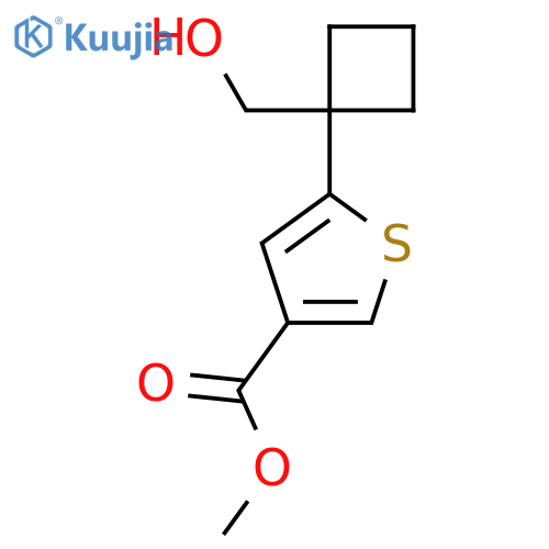 methyl 5-1-(hydroxymethyl)cyclobutylthiophene-3-carboxylate structure