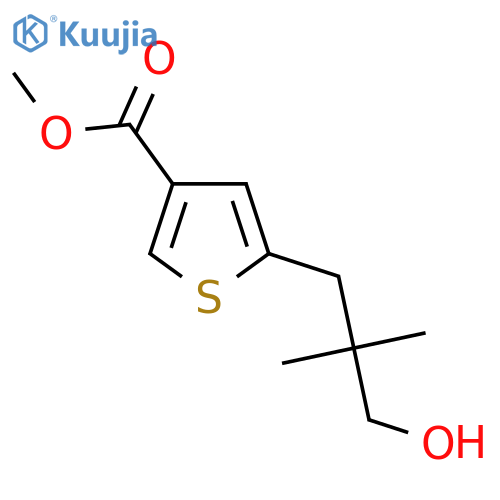 methyl 5-(3-hydroxy-2,2-dimethylpropyl)thiophene-3-carboxylate structure