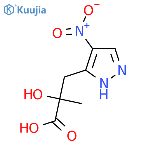 2-hydroxy-2-methyl-3-(4-nitro-1H-pyrazol-3-yl)propanoic acid structure