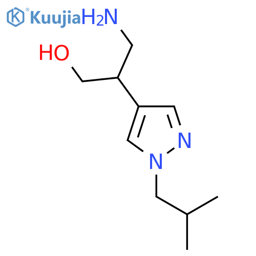 3-amino-2-1-(2-methylpropyl)-1H-pyrazol-4-ylpropan-1-ol structure