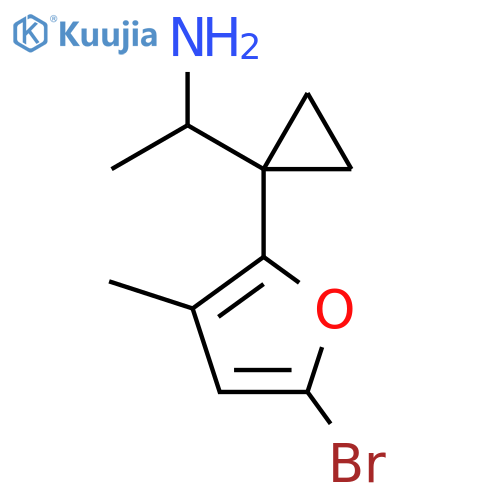 1-1-(5-bromo-3-methylfuran-2-yl)cyclopropylethan-1-amine structure
