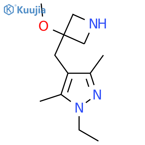 1-ethyl-4-(3-methoxyazetidin-3-yl)methyl-3,5-dimethyl-1H-pyrazole structure