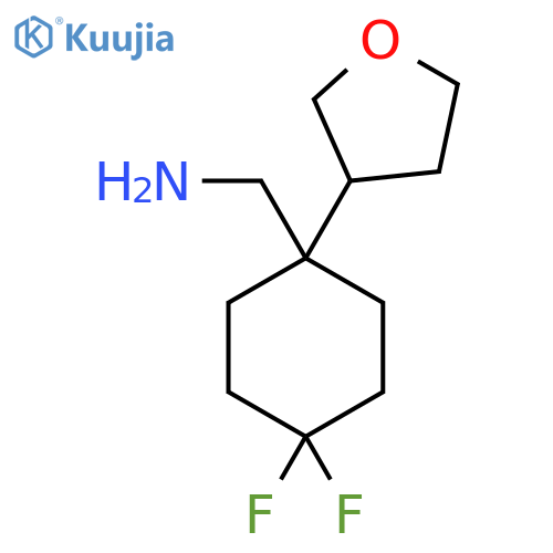 4,4-difluoro-1-(oxolan-3-yl)cyclohexylmethanamine structure