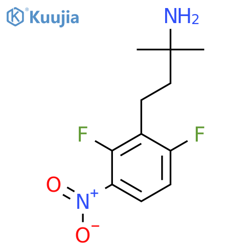 4-(2,6-difluoro-3-nitrophenyl)-2-methylbutan-2-amine structure
