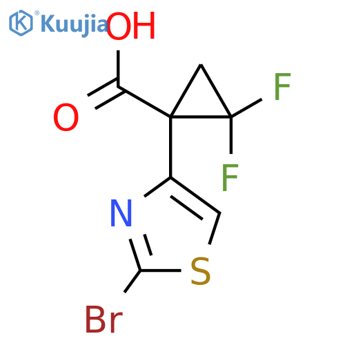1-(2-bromo-1,3-thiazol-4-yl)-2,2-difluorocyclopropane-1-carboxylic acid structure