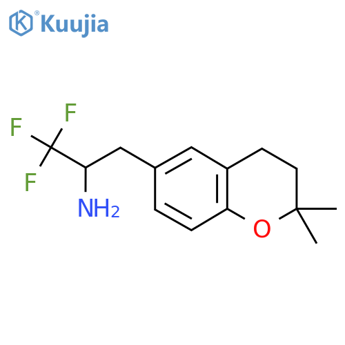 3-(2,2-dimethyl-3,4-dihydro-2H-1-benzopyran-6-yl)-1,1,1-trifluoropropan-2-amine structure