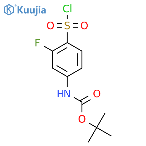 tert-butyl N-4-(chlorosulfonyl)-3-fluorophenylcarbamate structure