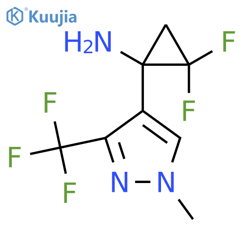 2,2-difluoro-1-1-methyl-3-(trifluoromethyl)-1H-pyrazol-4-ylcyclopropan-1-amine structure