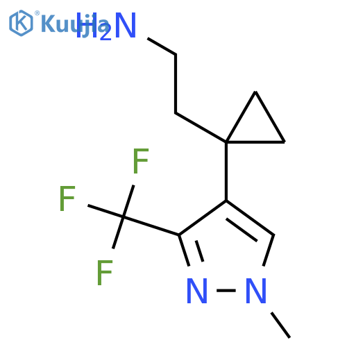 2-{1-1-methyl-3-(trifluoromethyl)-1H-pyrazol-4-ylcyclopropyl}ethan-1-amine structure