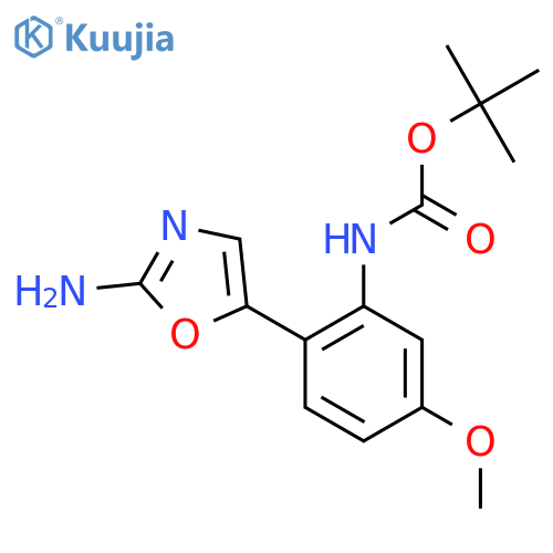tert-butyl N-2-(2-amino-1,3-oxazol-5-yl)-5-methoxyphenylcarbamate structure