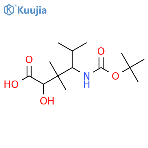 4-{(tert-butoxy)carbonylamino}-2-hydroxy-3,3,5-trimethylhexanoic acid structure