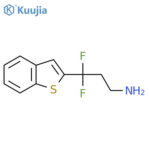 3-(1-benzothiophen-2-yl)-3,3-difluoropropan-1-amine structure
