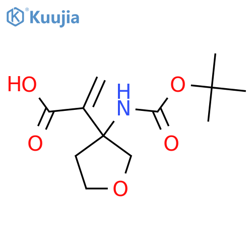 2-(3-{(tert-butoxy)carbonylamino}oxolan-3-yl)prop-2-enoic acid structure