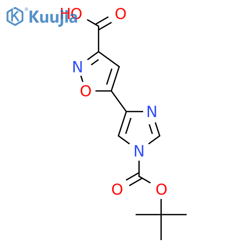 5-{1-(tert-butoxy)carbonyl-1H-imidazol-4-yl}-1,2-oxazole-3-carboxylic acid structure