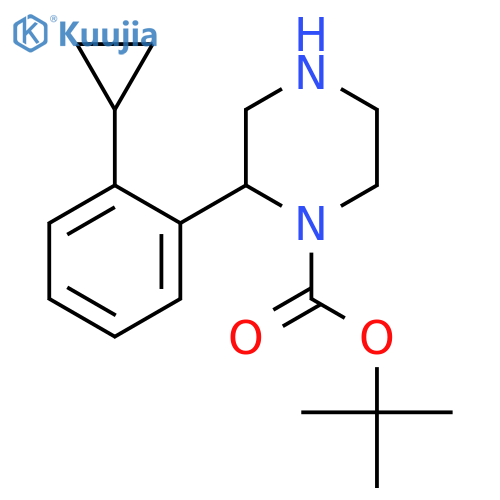 tert-butyl 2-(2-cyclopropylphenyl)piperazine-1-carboxylate structure
