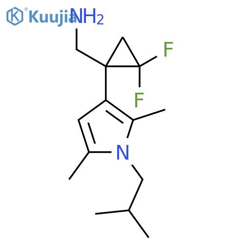 {1-2,5-dimethyl-1-(2-methylpropyl)-1H-pyrrol-3-yl-2,2-difluorocyclopropyl}methanamine structure