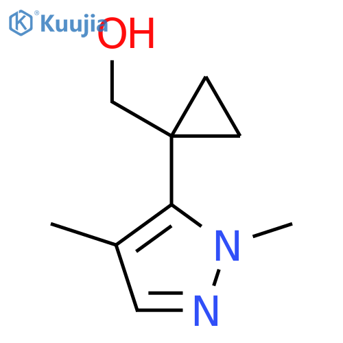 1-(1,4-dimethyl-1H-pyrazol-5-yl)cyclopropylmethanol structure