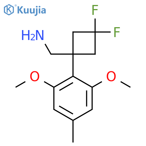1-(2,6-dimethoxy-4-methylphenyl)-3,3-difluorocyclobutylmethanamine structure