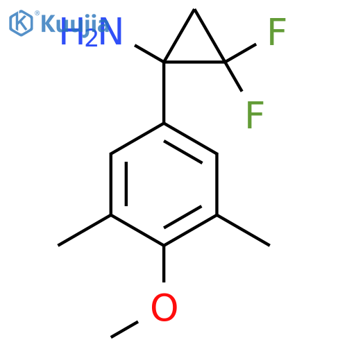 2,2-difluoro-1-(4-methoxy-3,5-dimethylphenyl)cyclopropan-1-amine structure