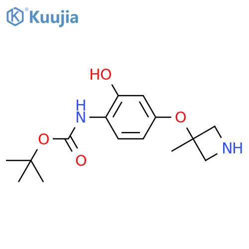tert-butyl N-{2-hydroxy-4-(3-methylazetidin-3-yl)oxyphenyl}carbamate structure
