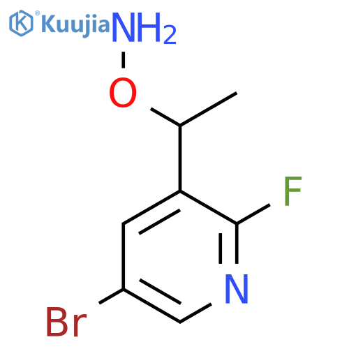 O-1-(5-bromo-2-fluoropyridin-3-yl)ethylhydroxylamine structure