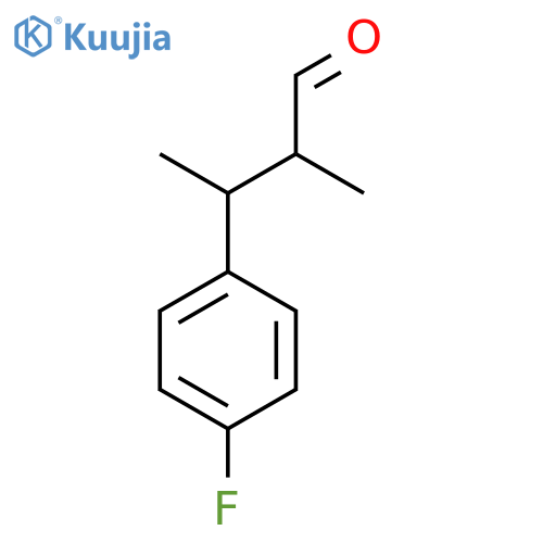 3-(4-fluorophenyl)-2-methylbutanal structure