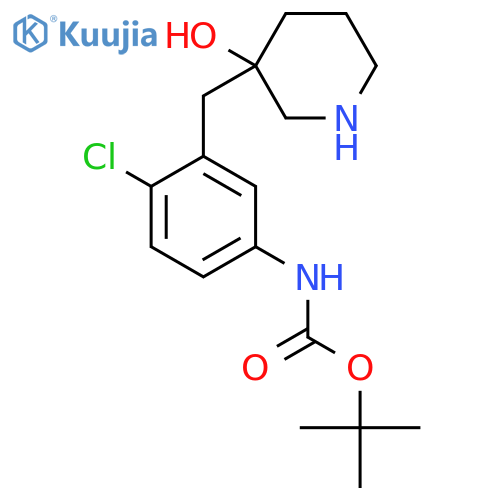 tert-butyl N-{4-chloro-3-(3-hydroxypiperidin-3-yl)methylphenyl}carbamate structure