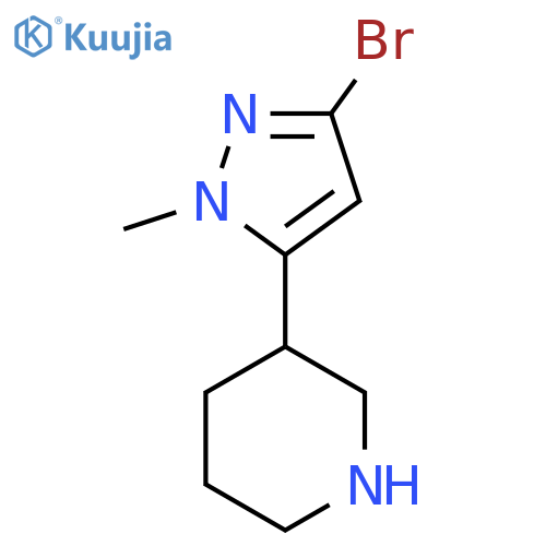 3-(3-bromo-1-methyl-1H-pyrazol-5-yl)piperidine structure
