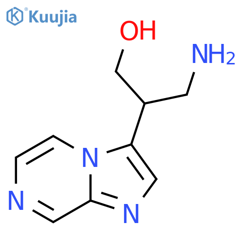 3-amino-2-{imidazo1,2-apyrazin-3-yl}propan-1-ol structure