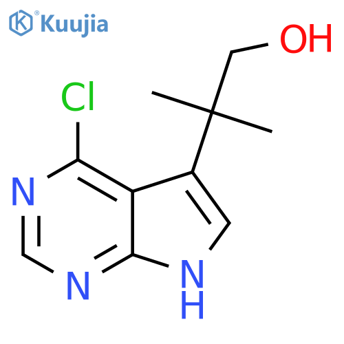 2-{4-chloro-7H-pyrrolo2,3-dpyrimidin-5-yl}-2-methylpropan-1-ol structure