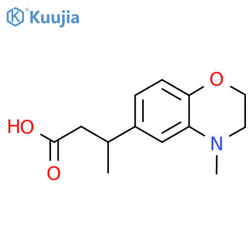 3-(4-methyl-3,4-dihydro-2H-1,4-benzoxazin-6-yl)butanoic acid structure