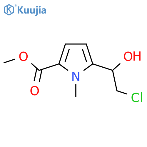 methyl 5-(2-chloro-1-hydroxyethyl)-1-methyl-1H-pyrrole-2-carboxylate structure