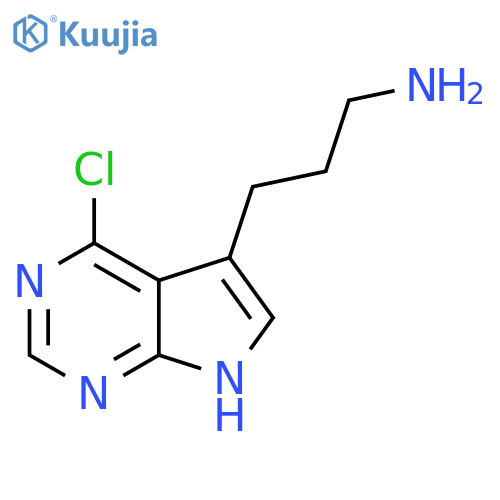 3-{4-chloro-7H-pyrrolo2,3-dpyrimidin-5-yl}propan-1-amine structure