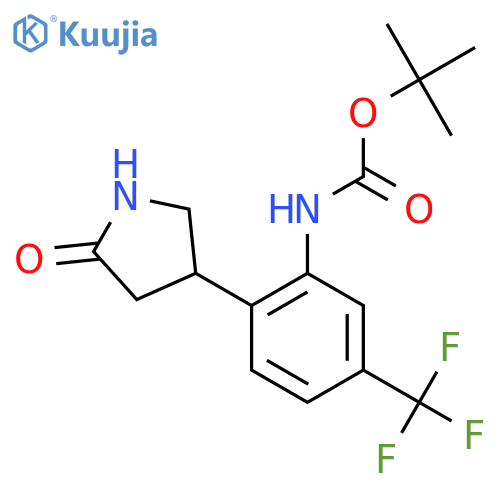 tert-butyl N-[2-(5-oxopyrrolidin-3-yl)-5-(trifluoromethyl)phenyl]carbamate structure